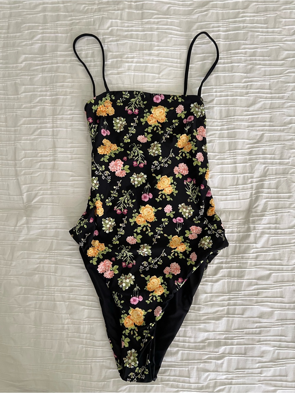 Beach Bunny Black Floral Casablanca Luna One-Piece Swimsuit size S